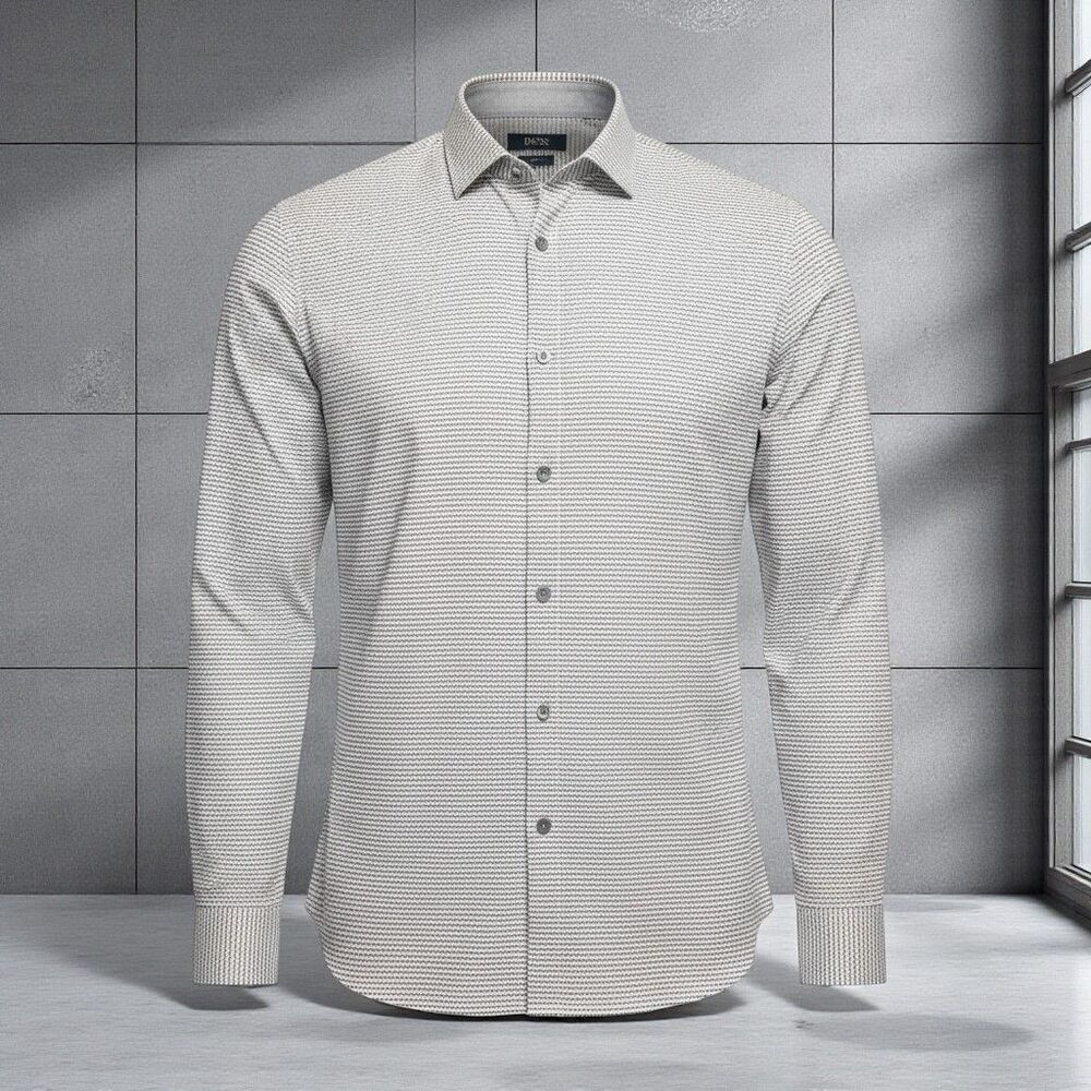 DKNY Long Sleeve Button Up Shirt Men’s Medium Gray Pattern